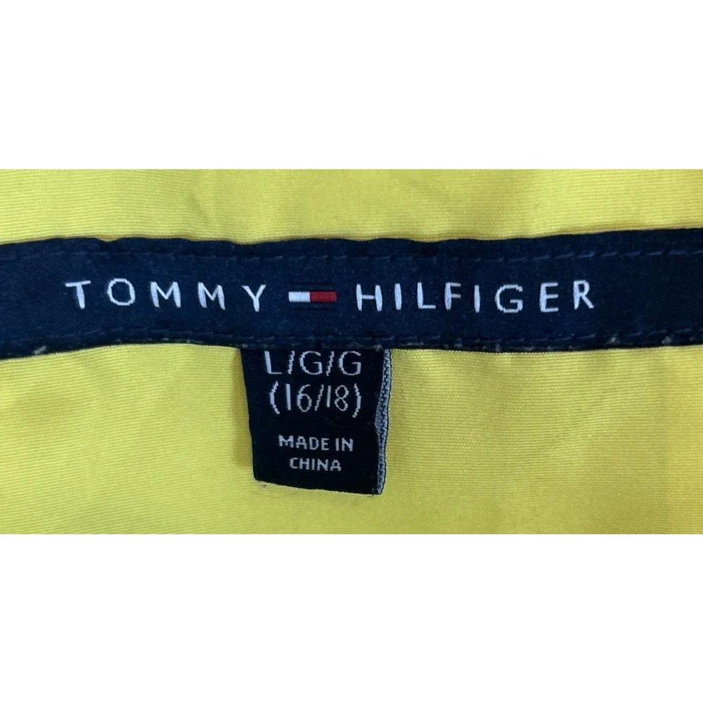 Tommy Hilfiger Hooded Youth Jacket Large 16-18 Yellow Windbreaker Kids‎ L